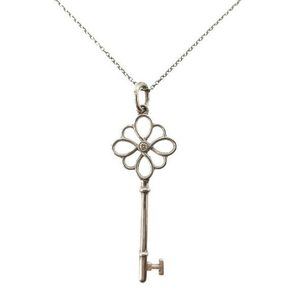 Tiffany Knot Key 1P Diamond Necklace Silver 925 0276TIFFANY&Co.